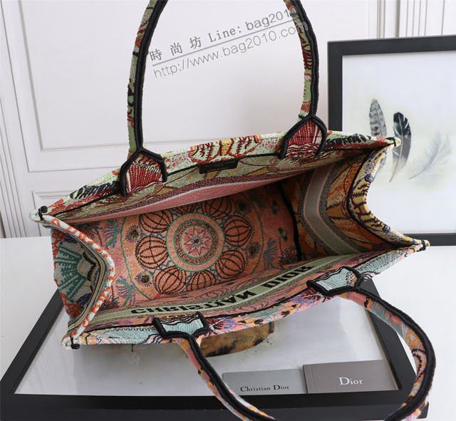 Dior女包 迪奧Book Tote中號刺繡五彩托特包 Dior手提購物袋  dfk1572